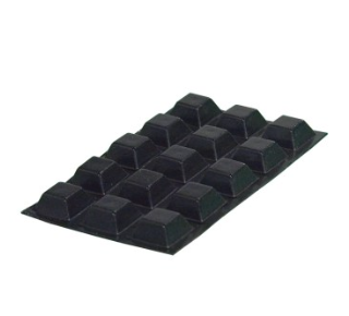 Black, Square dots with flat top