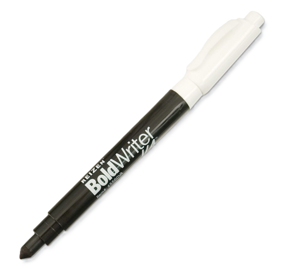 Marker with tapered tip for bold writing