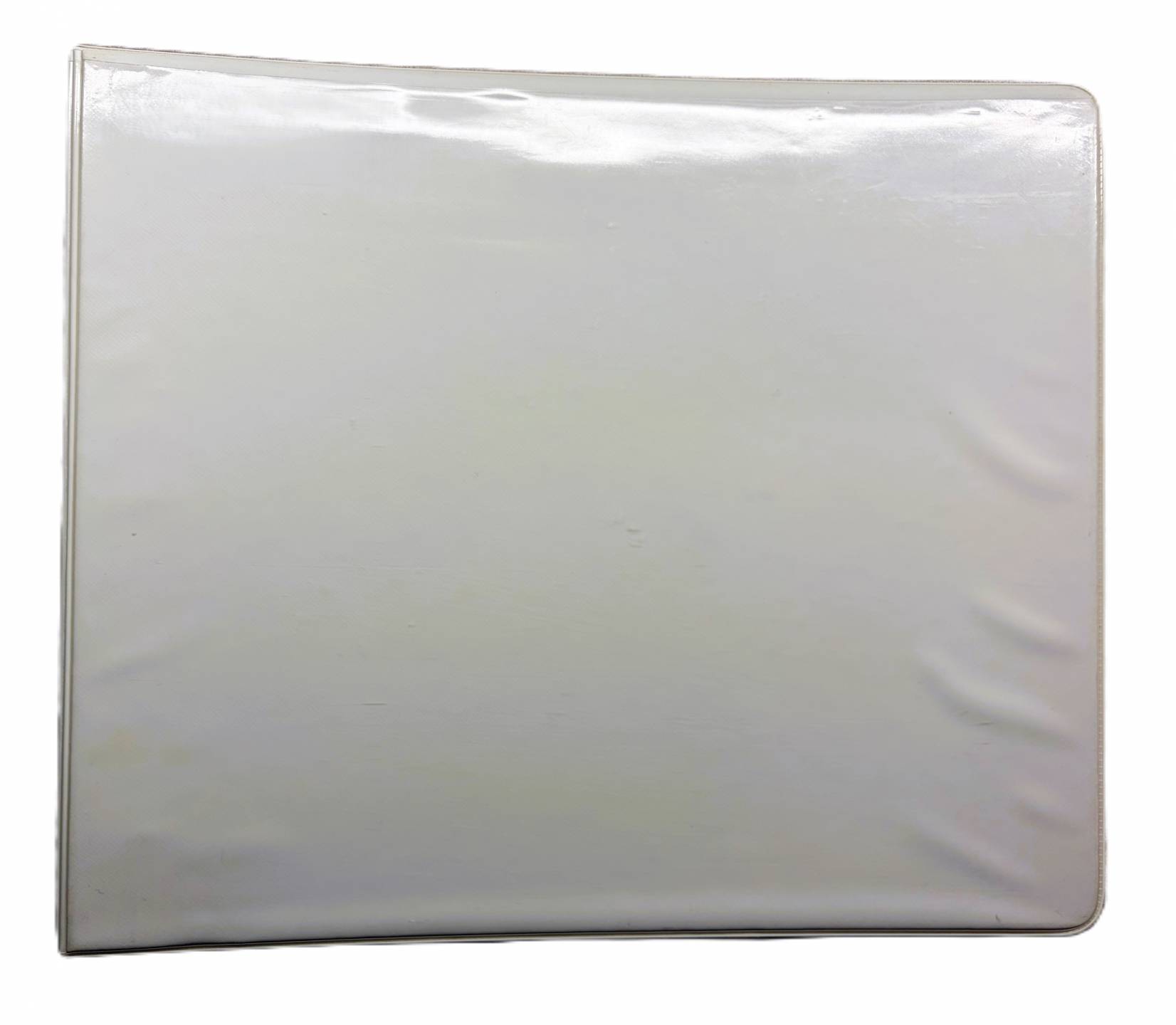 3 ring plastic binder, 11.5 inches by 14 inches