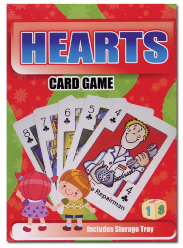 Hearts card game with braille in the corner