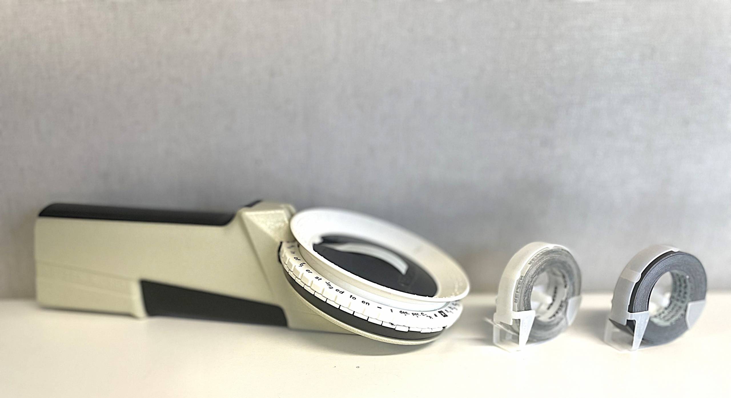 Braille Labeler, clear label tape, black label tape