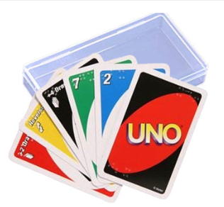 Braille Uno, Standard Uno deck with braille at the top and bottom