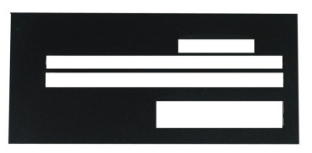 Regular Check Guide, plastic guide with slots for date, payee, written and numbered amount, and a large box for a signature