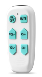 EZ TV Remote, large remote with 6 large buttons, On/Off, Mute, Volume, and Channel