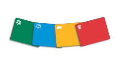 Flexible Cutting Boards, pack of 4 colors, green, blue, yellow, and red, rectangular thin plastic that can be folded