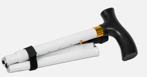 Folding Adjustable Cane T Handle, aluminum shaft with sliding section for adjustable height, thick T style handle
