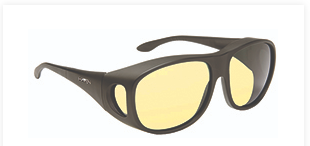 Haven Night Drivers Eyewear, black plastic frame with yellow lenses