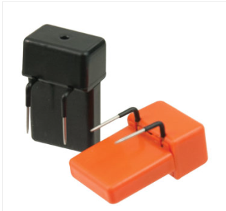 Liquid Level Indicator, Square top with smaller rectangle underneath and two metal prongs that go inside a container