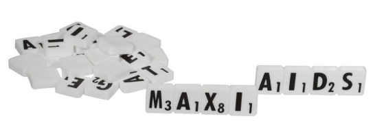 Low Vision Scrabble Tiles, set of scrabble tiles with extra-large bold print