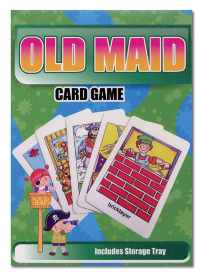 Braille Old Maid Game, cards with large color pictures and braille