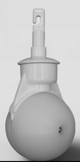 ball like hook on cane tip that swivels 360 degrees