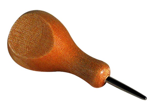 Small hand stylus, wooden handle with a flat side, 1 3/4 inches in length