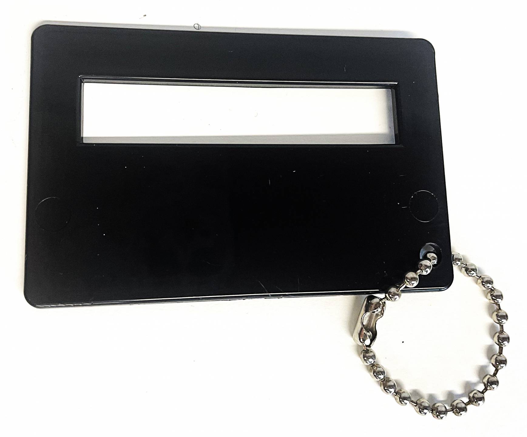 Sturdy Signature Guide, thick plastic guide with slot for signature and attached beaded chain