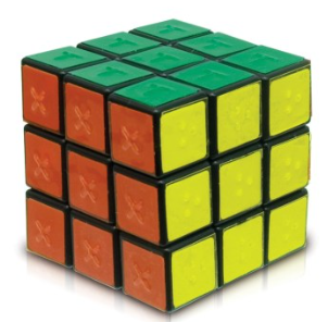 Tactile Rubik's Cube, standard size Rubik's cube with a shape assigned to each color, shapes are raised on each square