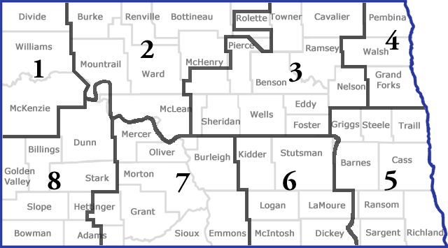 Regional Map for North Dakota Vision Services/School for the Blind